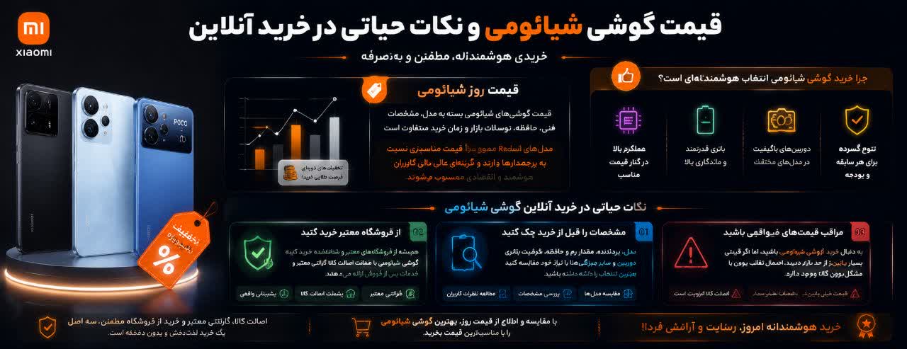 قیمت گوشی شیائومی و نکات حیاتی در خرید آنلاین
